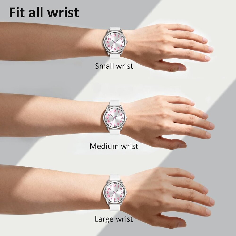Watch for Women Numeral Dial Easy to Read Silicone Strap Fit for All Wrist Water - Picture 4 of 6